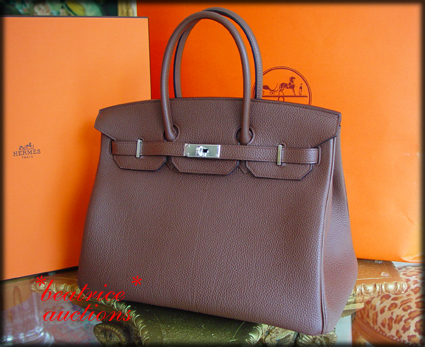 authentic brule box nib hermes togo palladium birkin hardw bag brown gift guaranteed money
